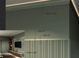 Декоративный угловой молдинг Glanzepol GPD-27